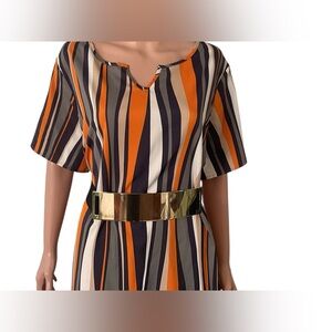 Black Stretch Gold‎ Metal Plated Belt Moto Mod Retro